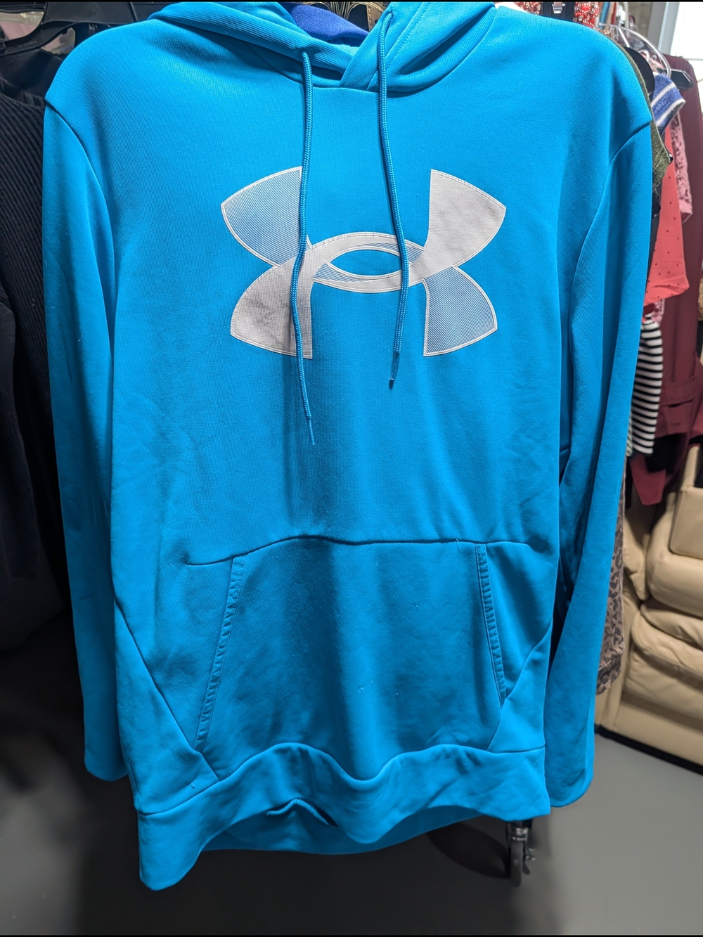 Under Armour Men’s Bright Blue Hoodie with White Logo